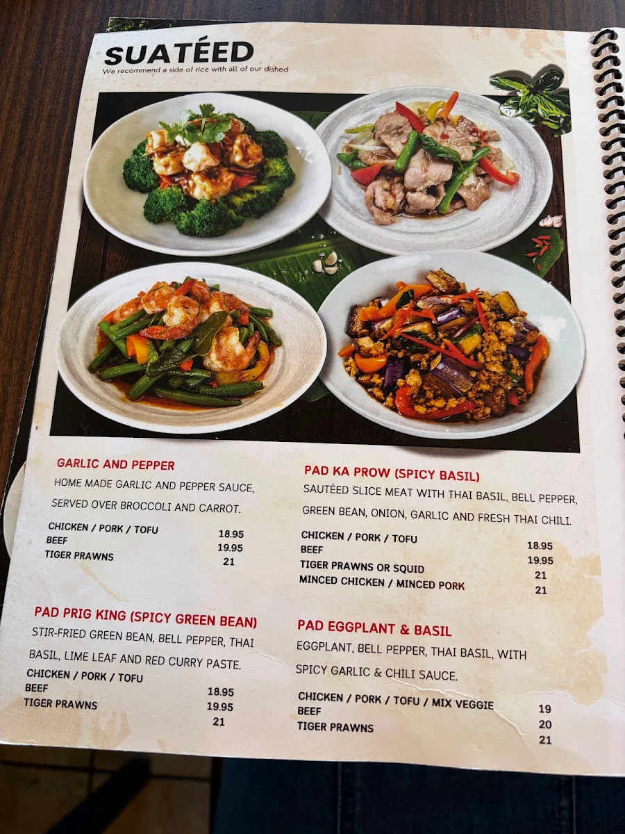 Menu, Thai Chef Eatery