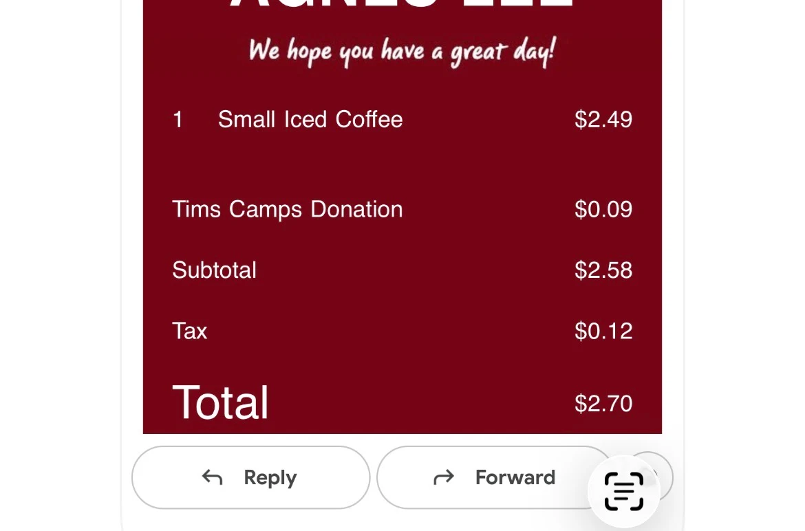 Menu, Tim Hortons