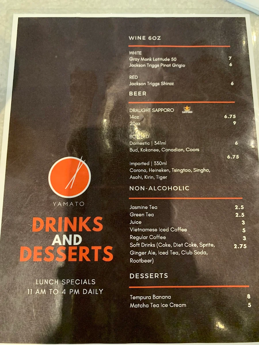 Menu, Yamato