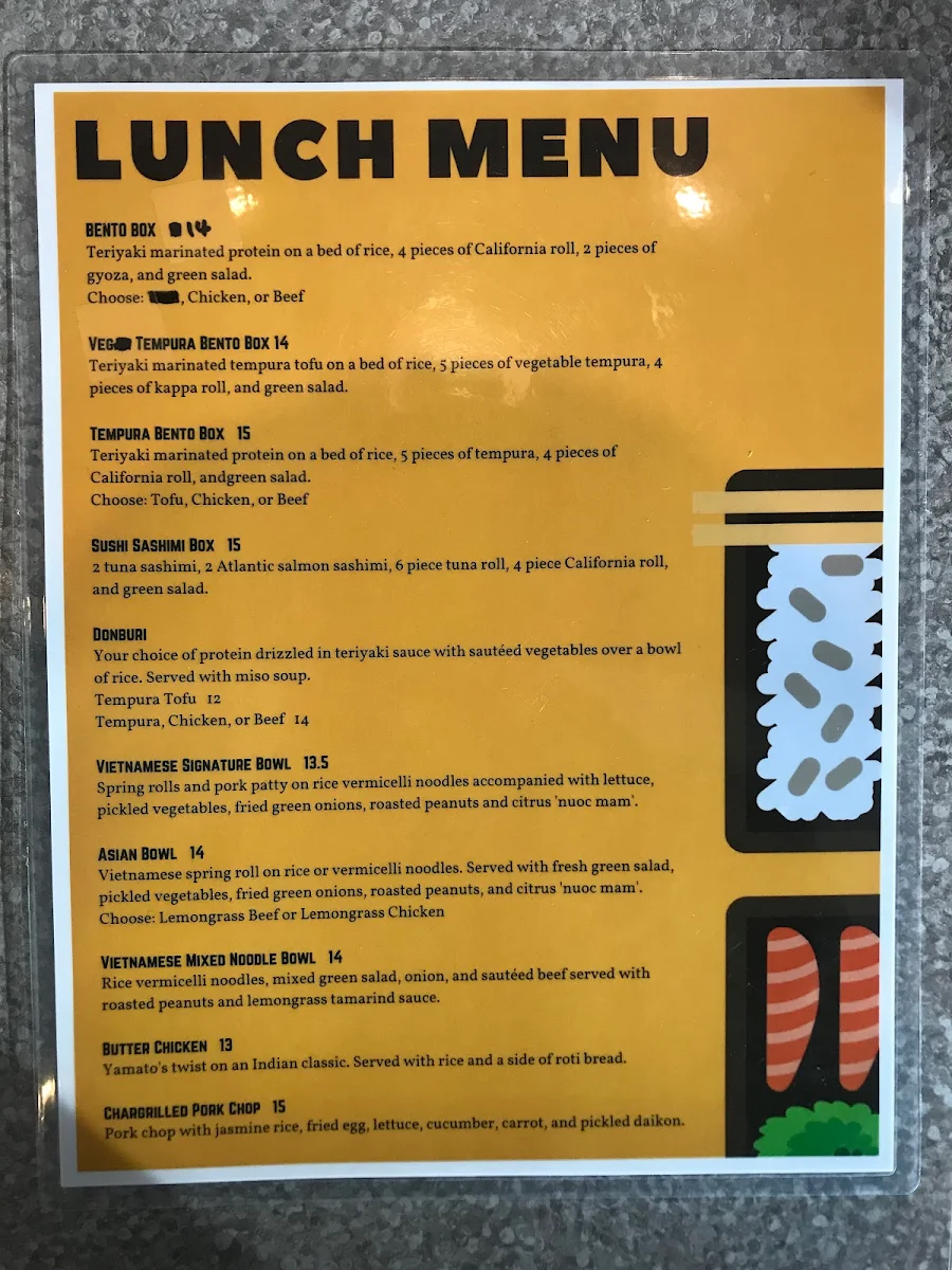 Menu, Yamato