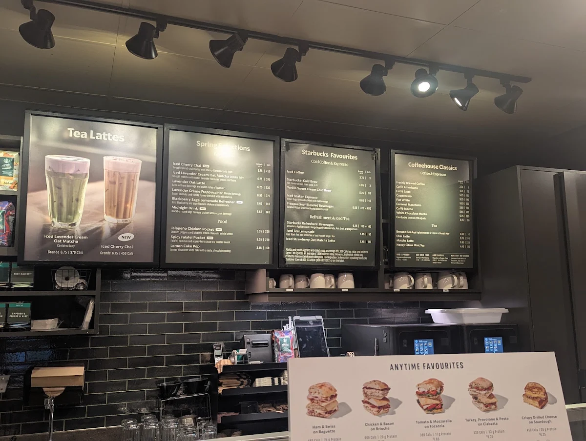 Menu, Starbucks Coffee Company