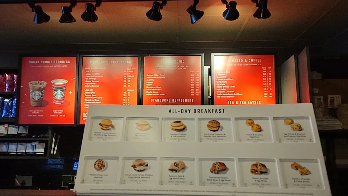 Menu, Starbucks Coffee Company