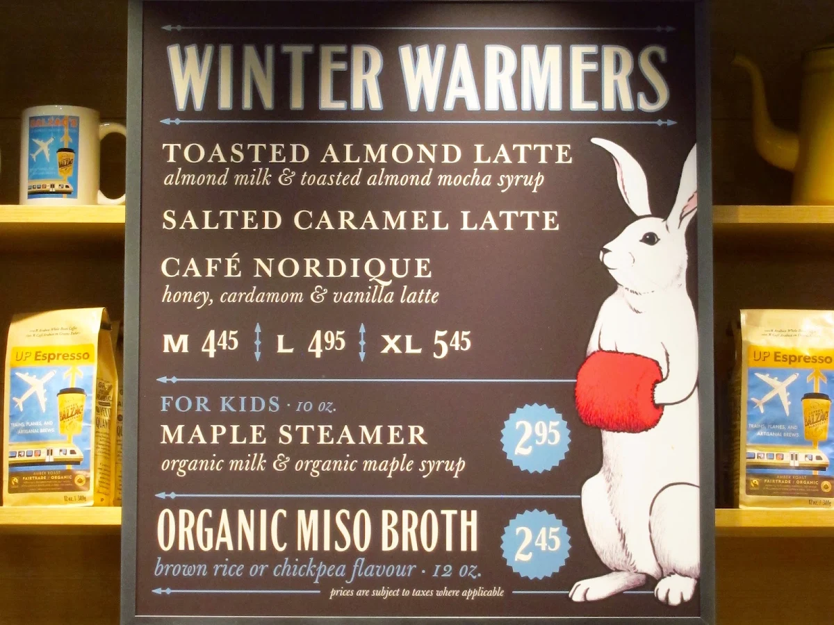 Menu, Balzac's UP Express