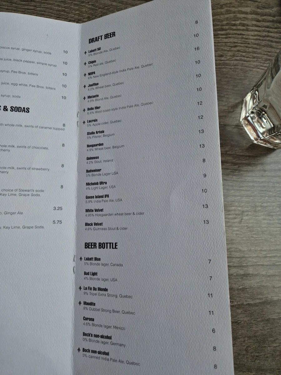 Menu, Burger Bar Crescent