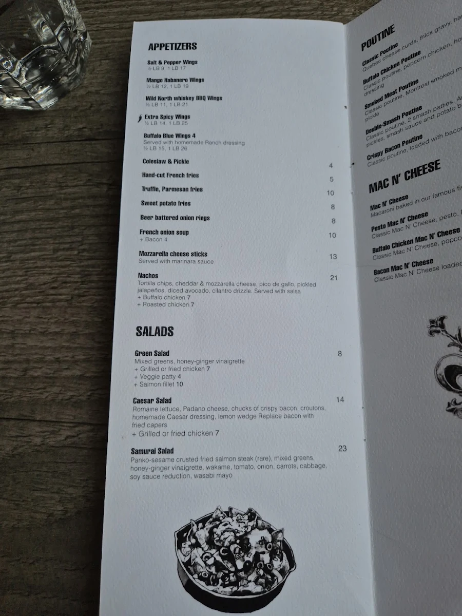 Menu, Burger Bar Crescent