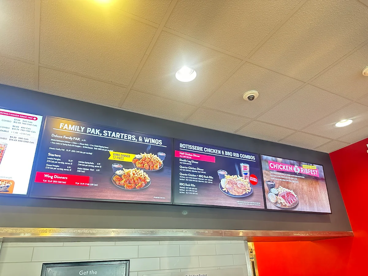 Menu, Harvey's