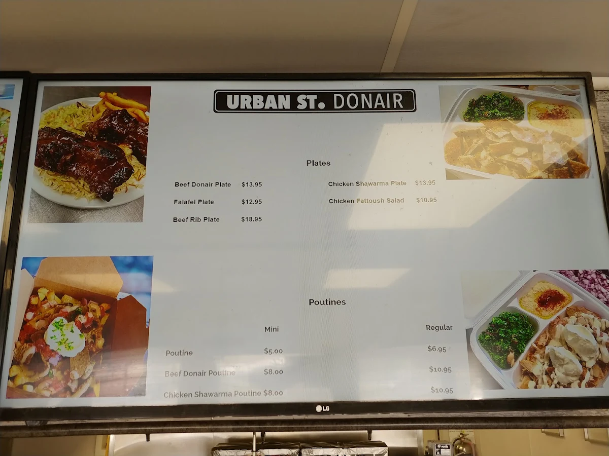 Menu, Urban St. Donair