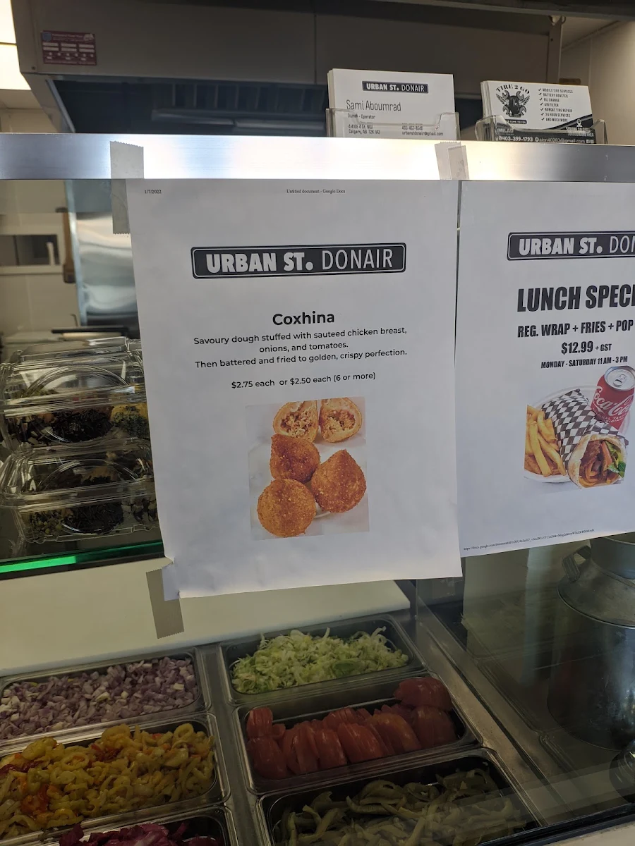 Menu, Urban St. Donair