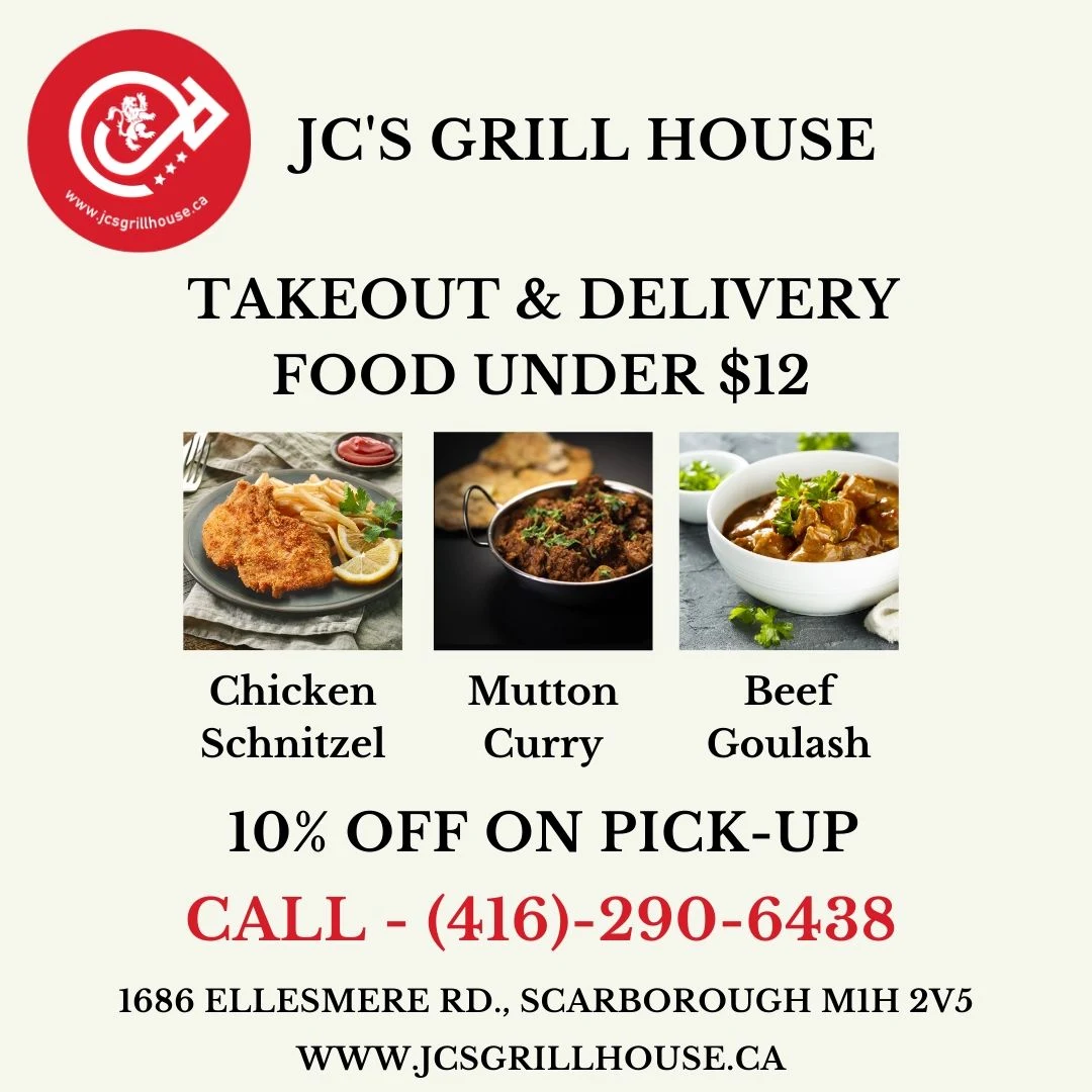 Menu, JC's Grill House - Scarborough