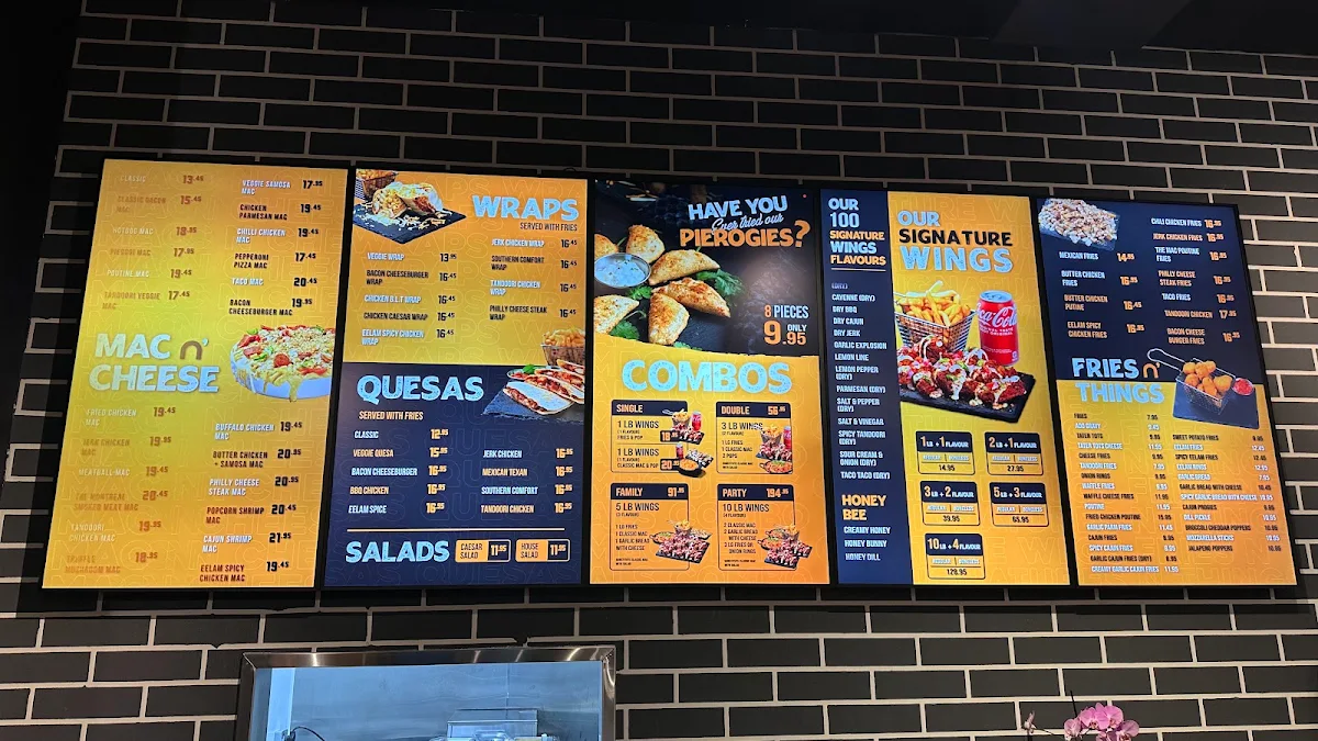 Menu, Mac N' Wings