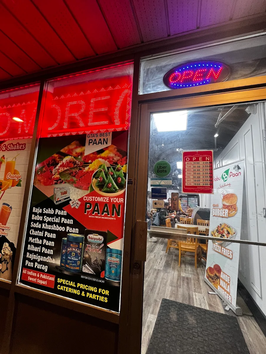 Menu, Paan Hut