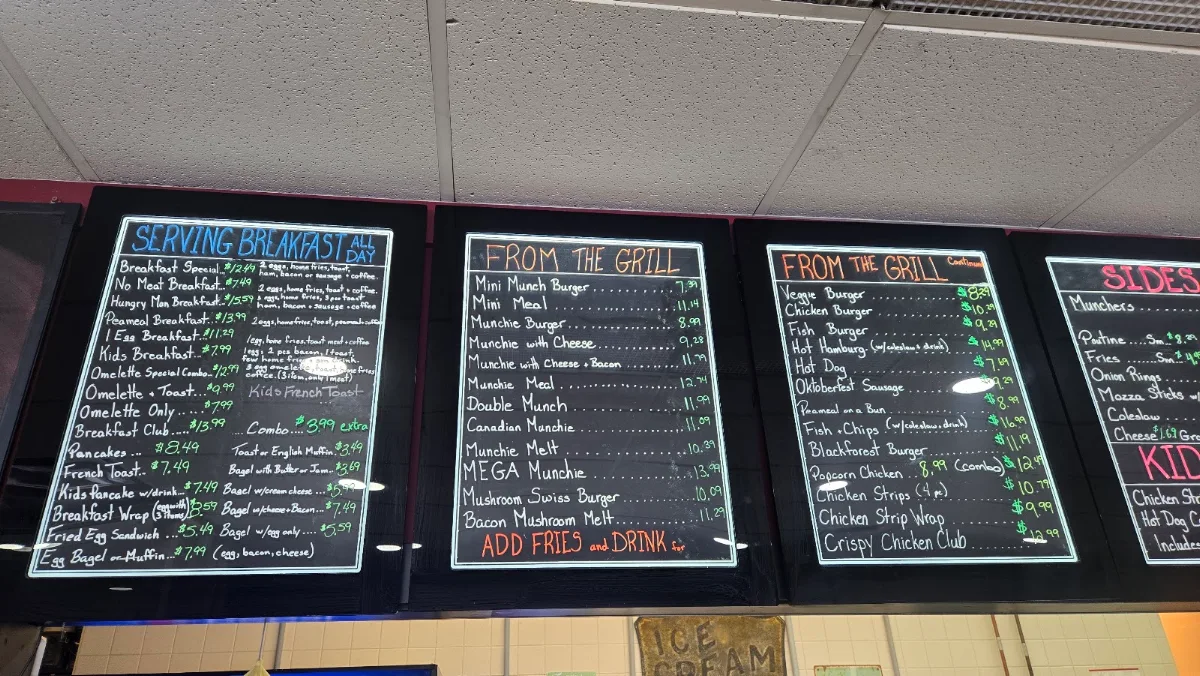 Menu, Munchies