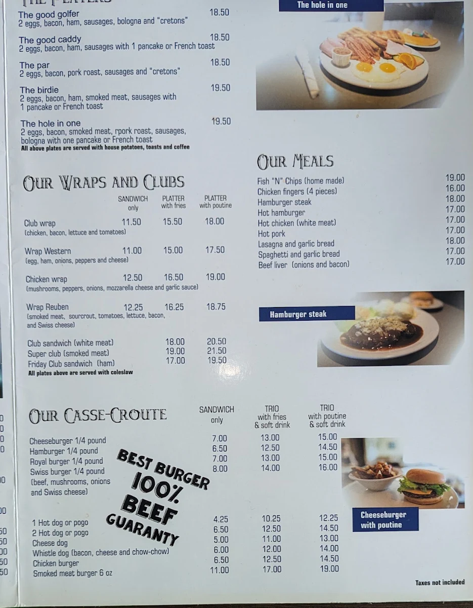Menu, Le Club House