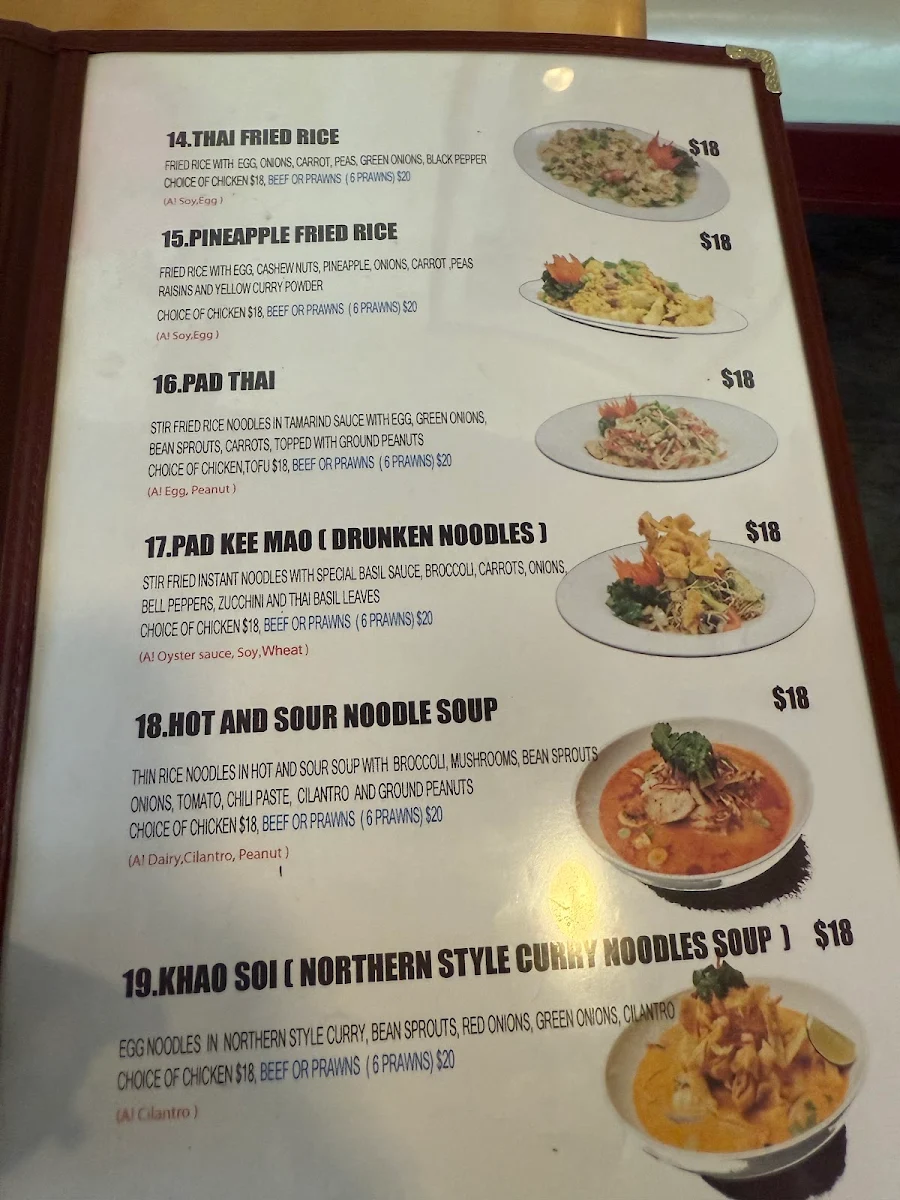 Menu, Thai LumLum Restaurant