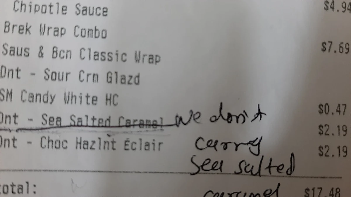 Menu, Tim Hortons