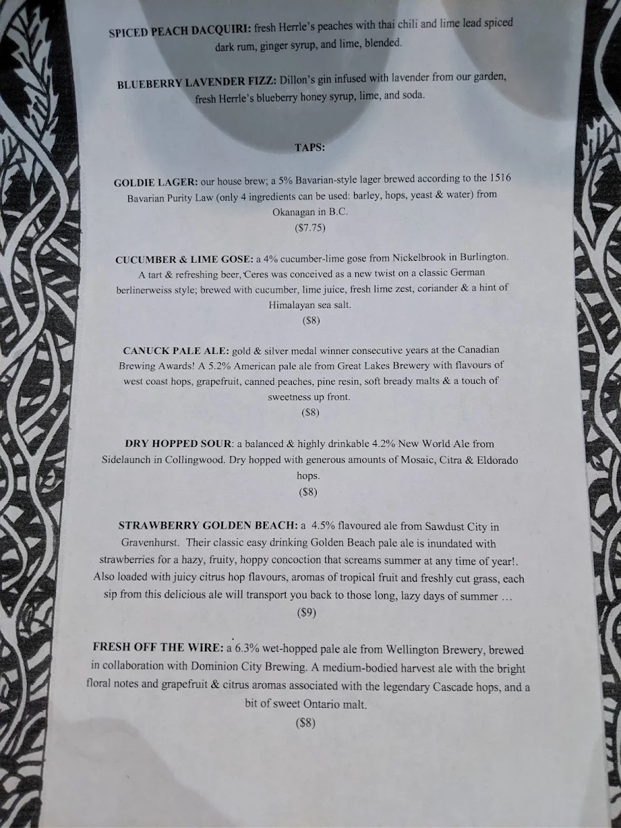 Menu, Bhima's Warung