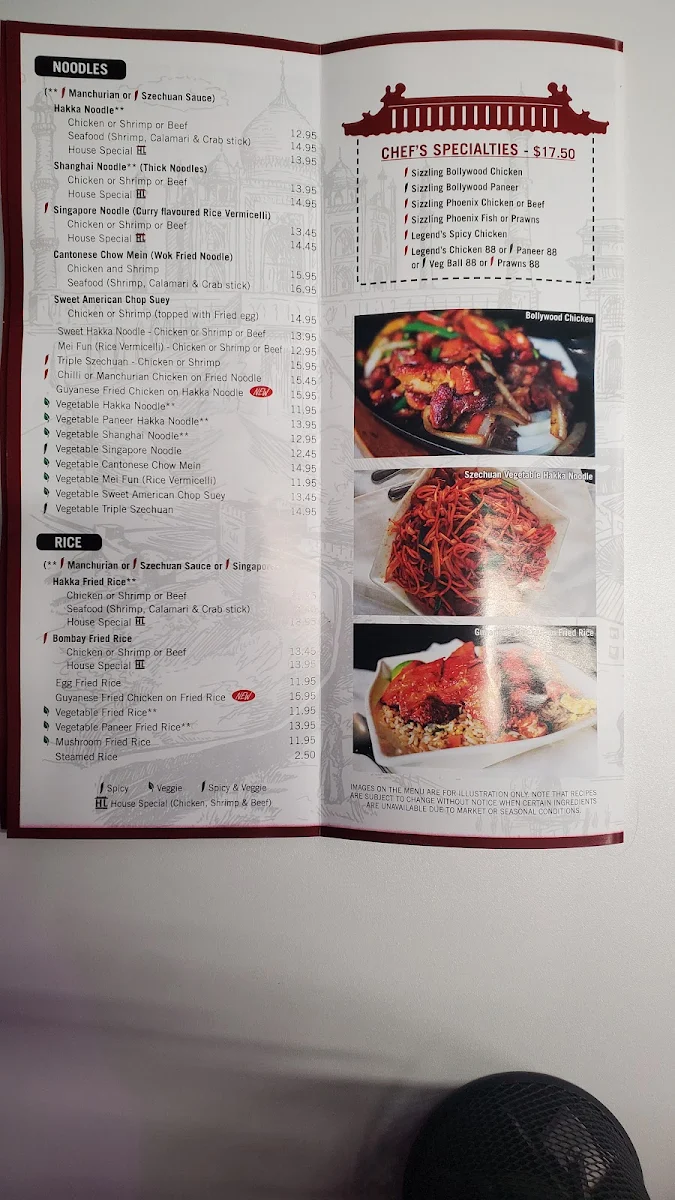 Menu, Hakka Legend Asian Cuisine Oakville