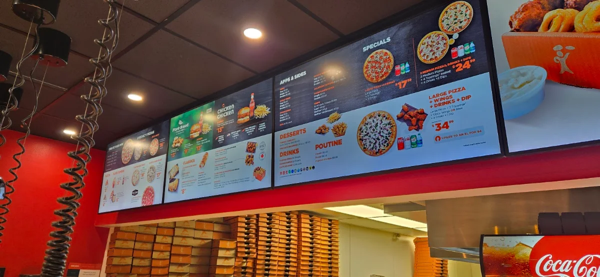 Menu, Pizza Pizza