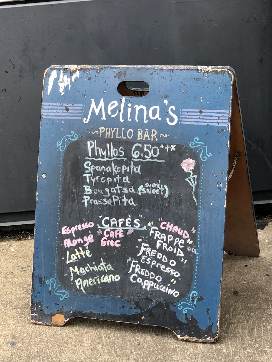 Menu, Phyllo Bar Melina's
