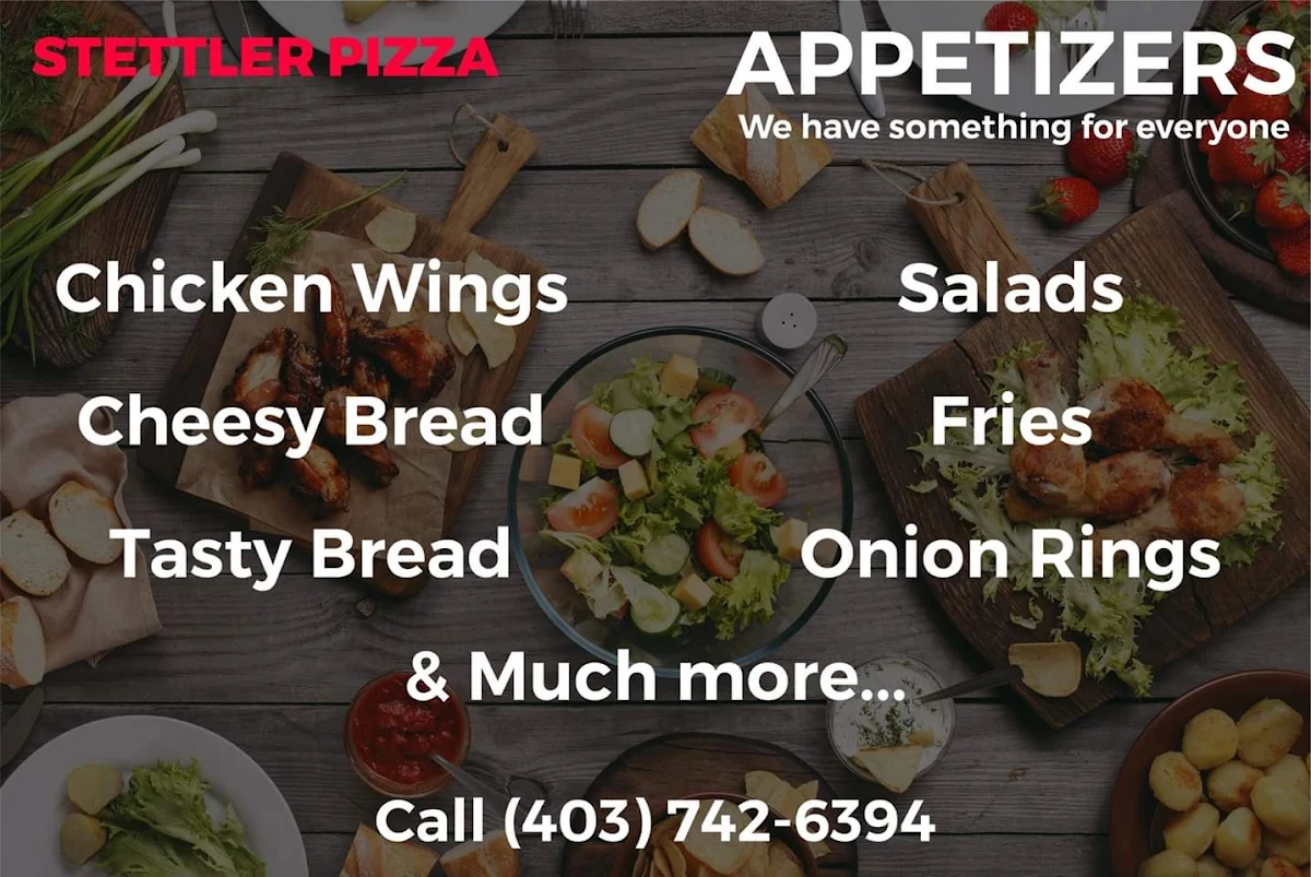 Menu, Cosmic Pizza Stettler