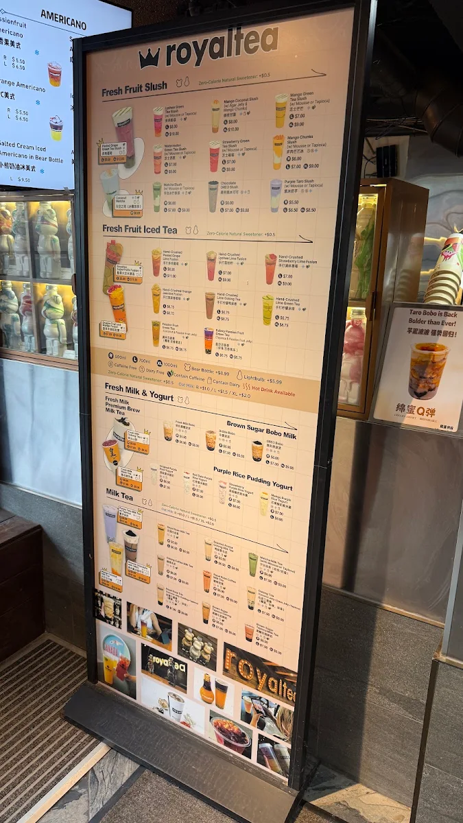 Menu, Royaltea (Chinatown)