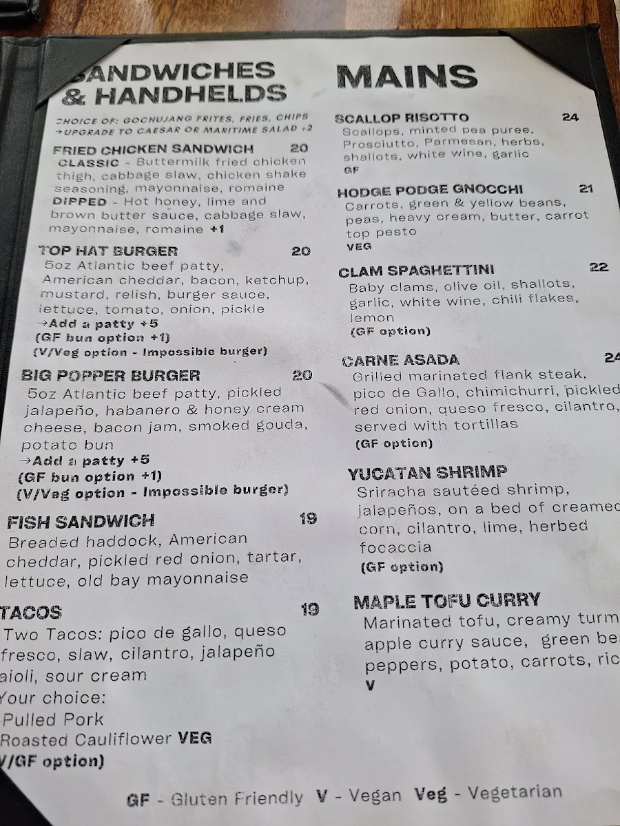Menu, Maritime Express Cider Co.