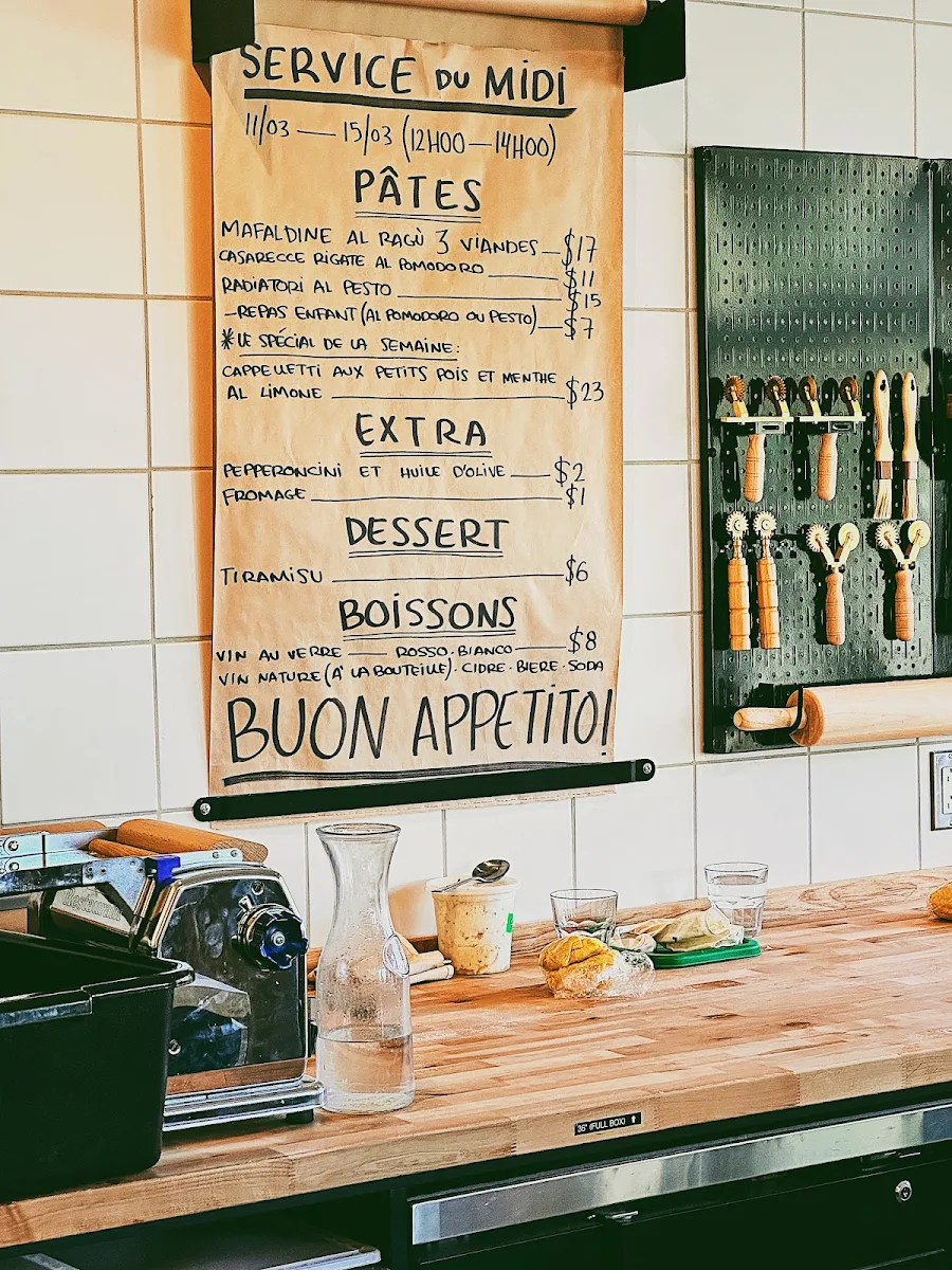Menu, PASTIFICIO ETNA