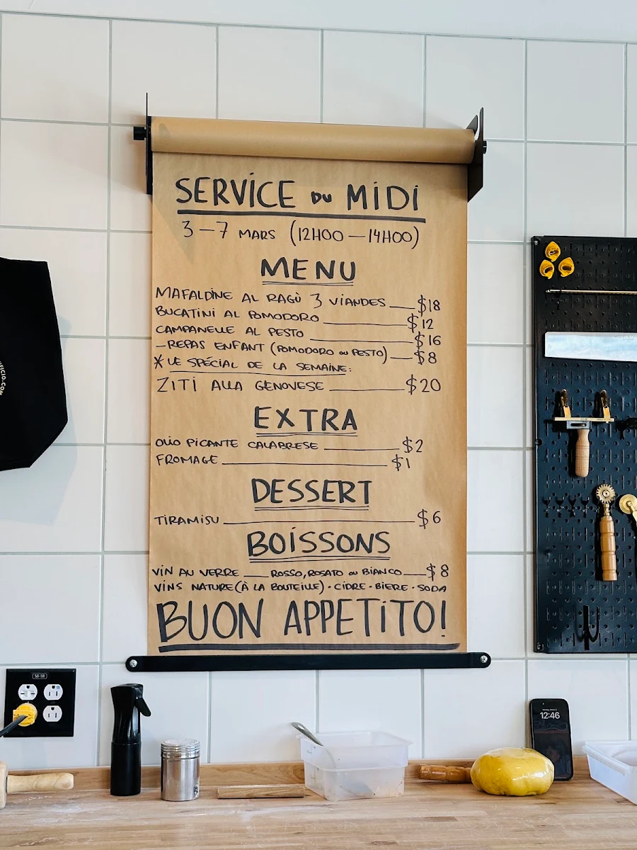 Menu, PASTIFICIO ETNA