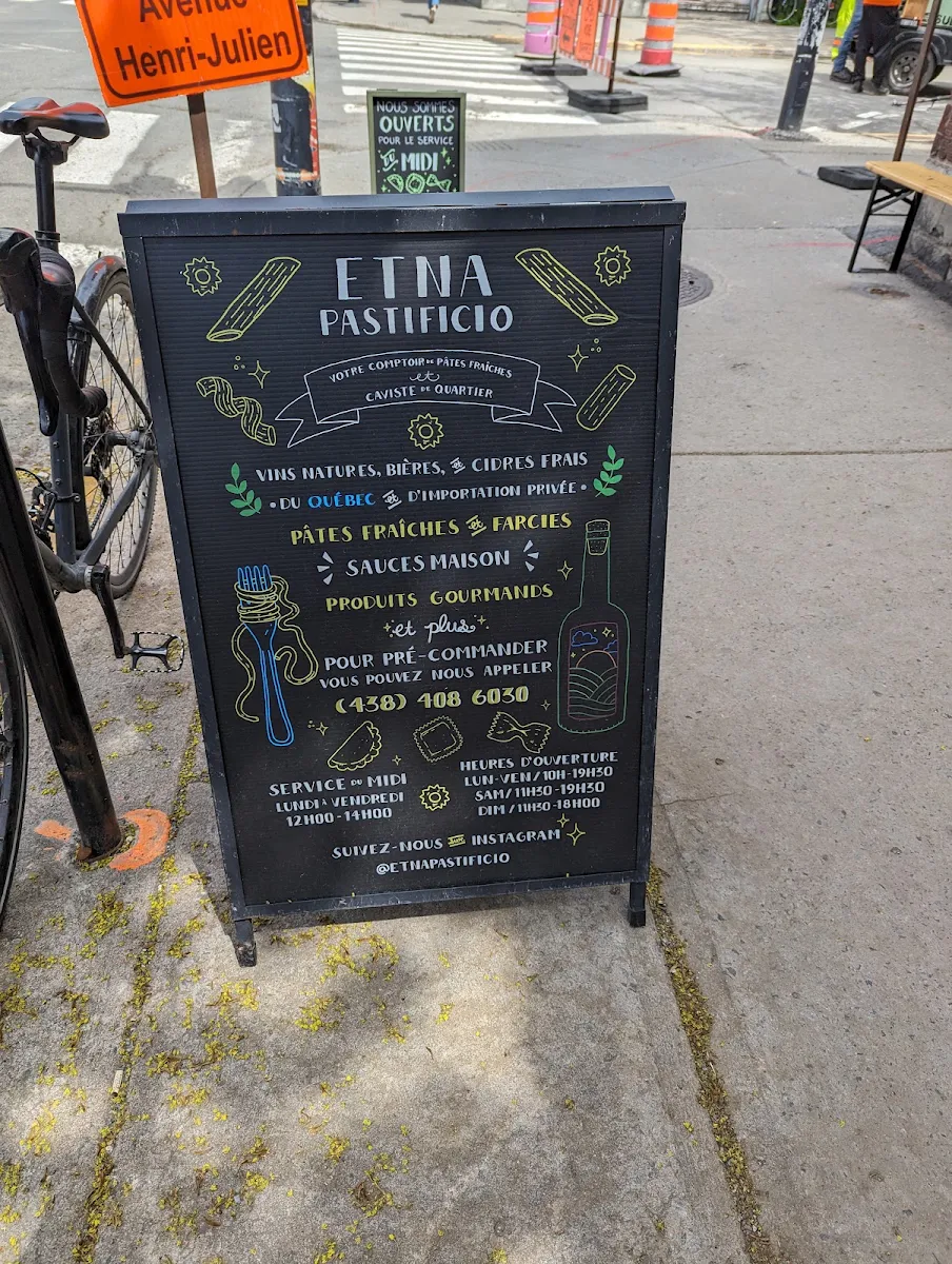Menu, PASTIFICIO ETNA