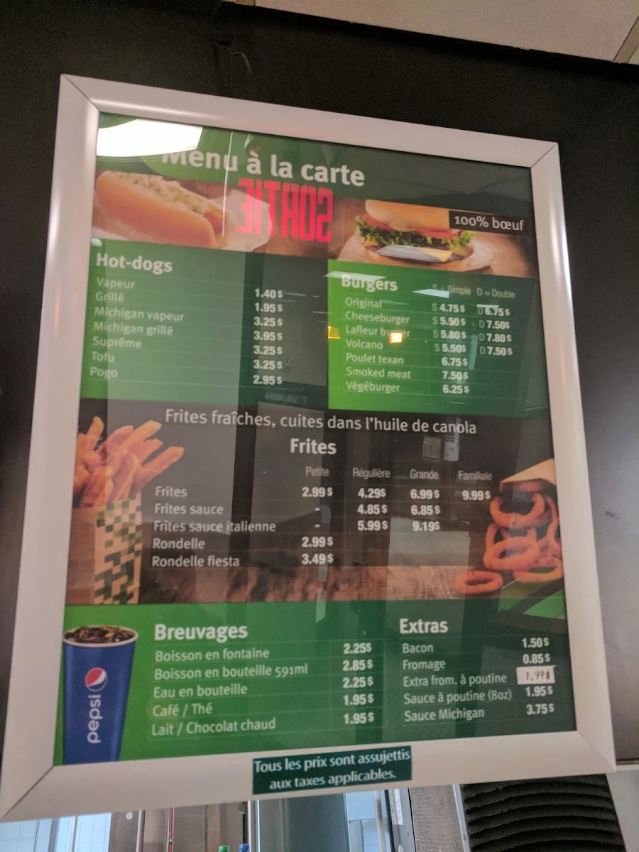 Menu, Restaurant Lafleur
