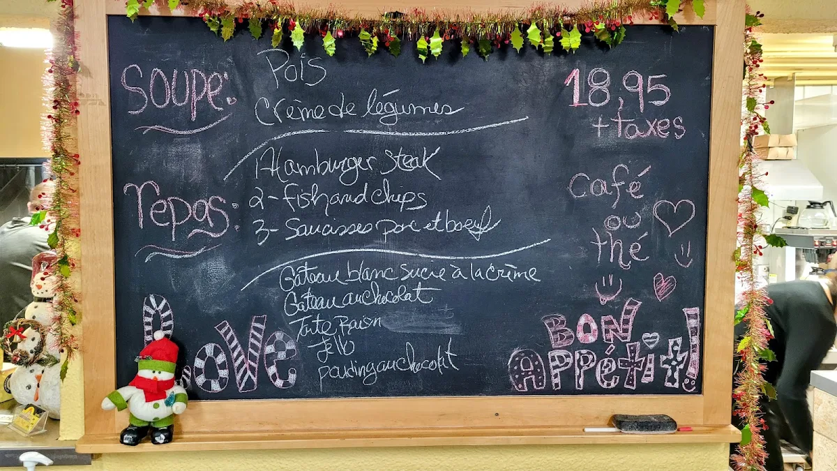 Menu, Casse-Croute Chez Claudette