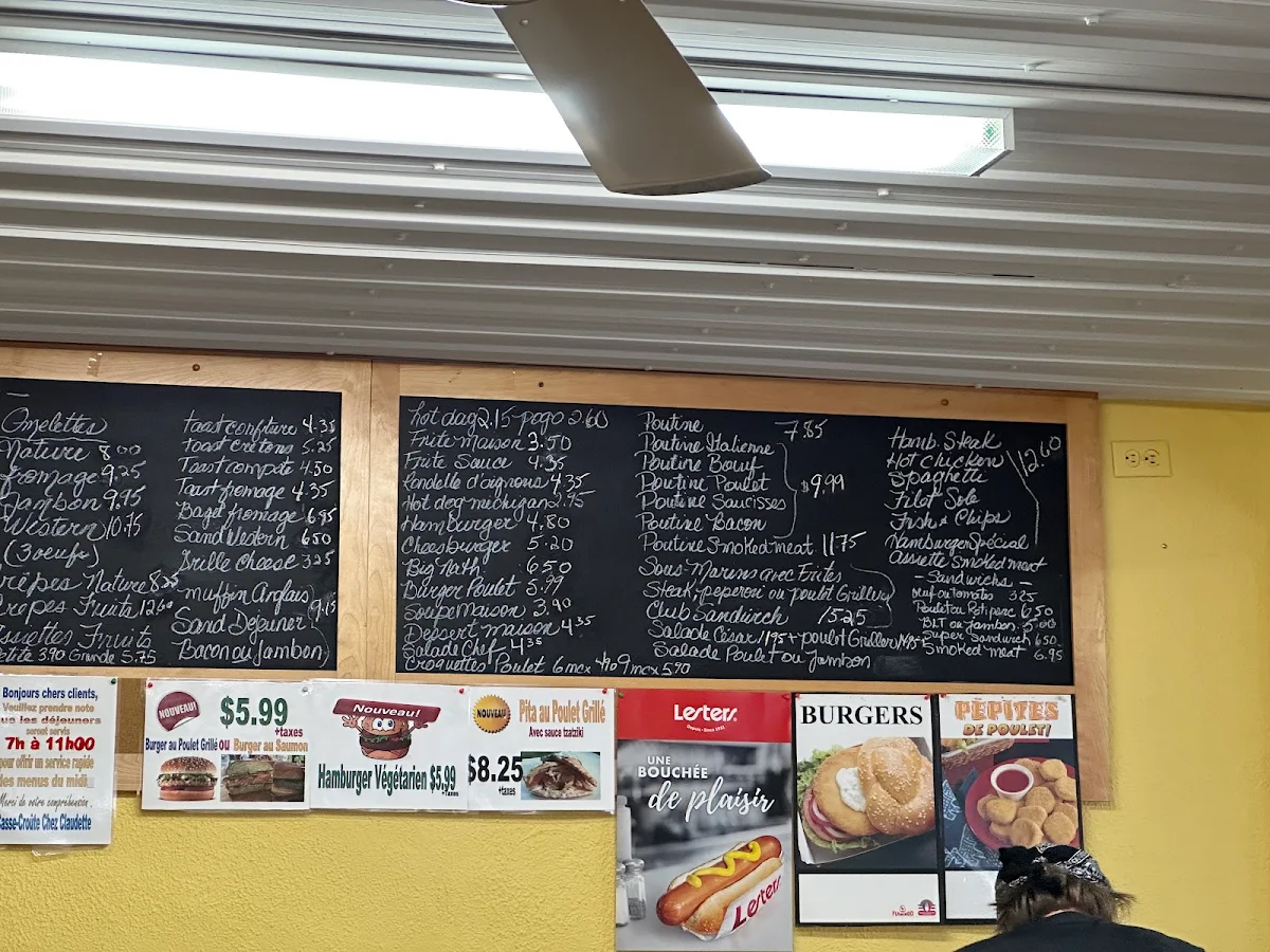 Menu, Casse-Croute Chez Claudette