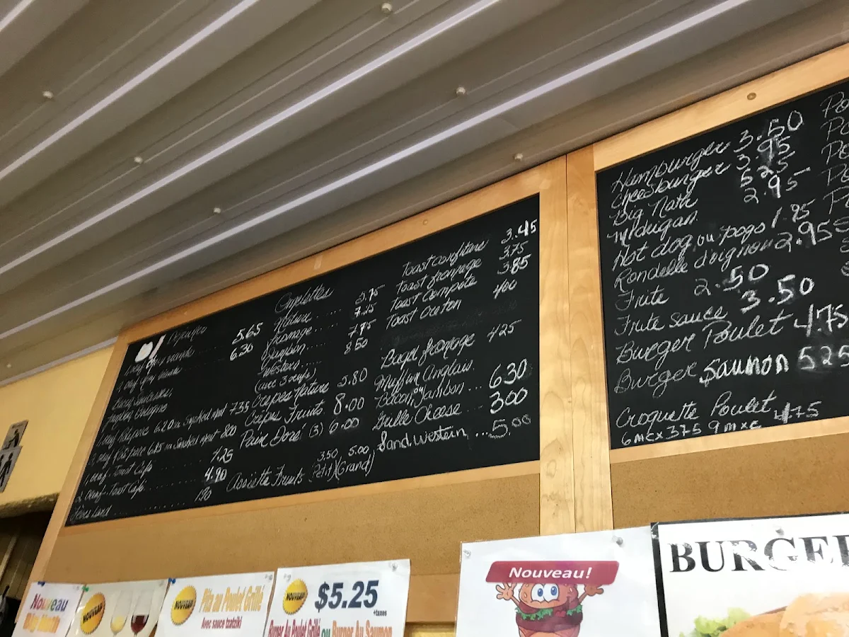 Menu, Casse-Croute Chez Claudette