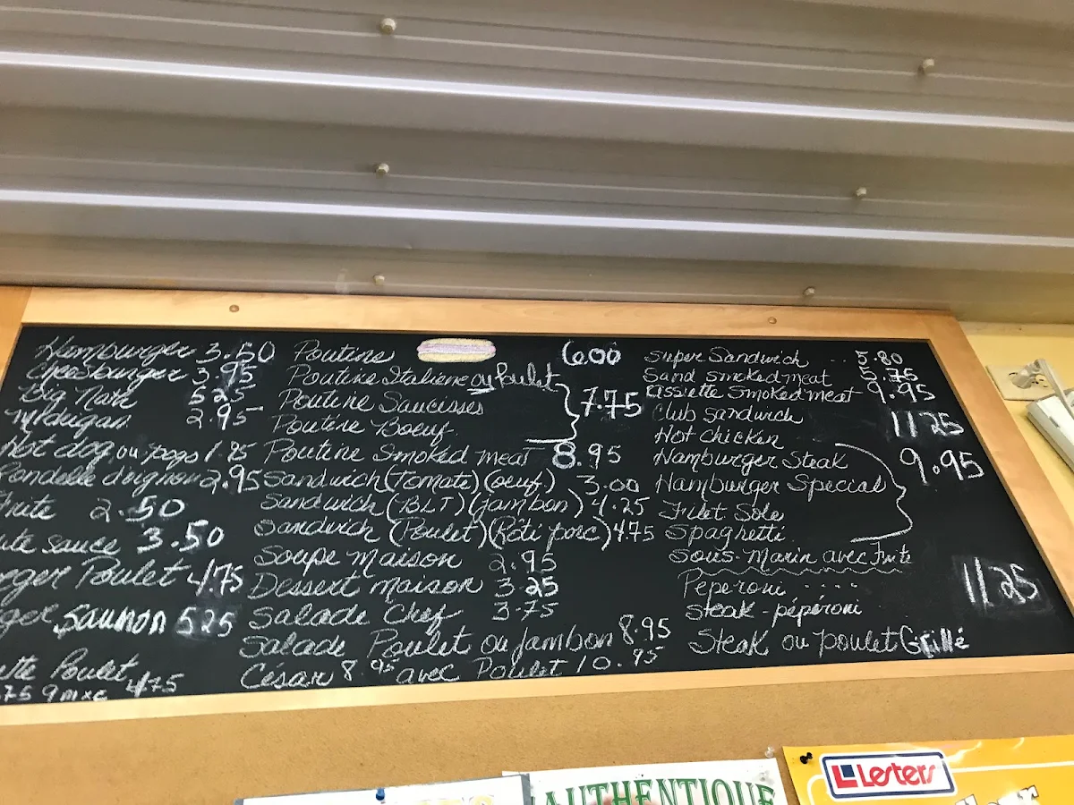 Menu, Casse-Croute Chez Claudette