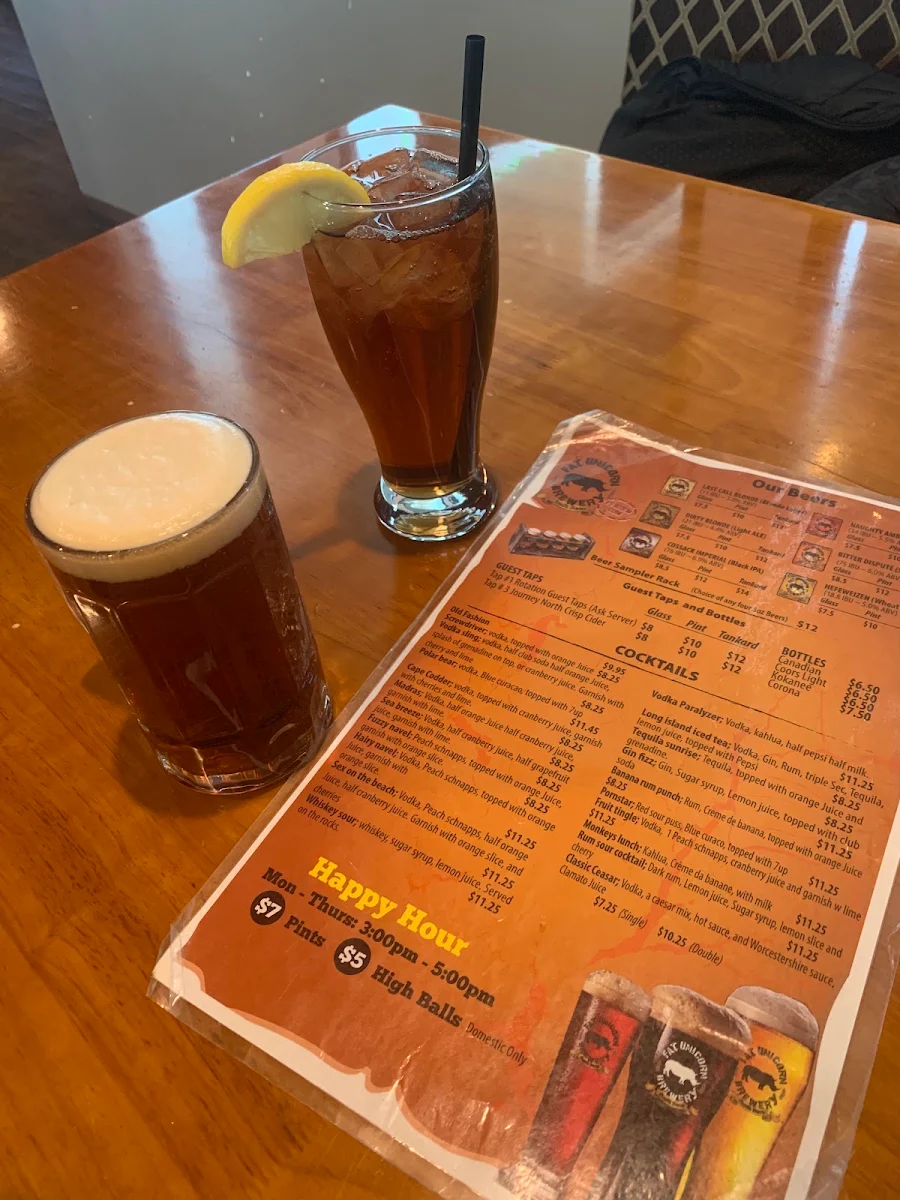 Menu, Fat Unicorn Tap N Grill