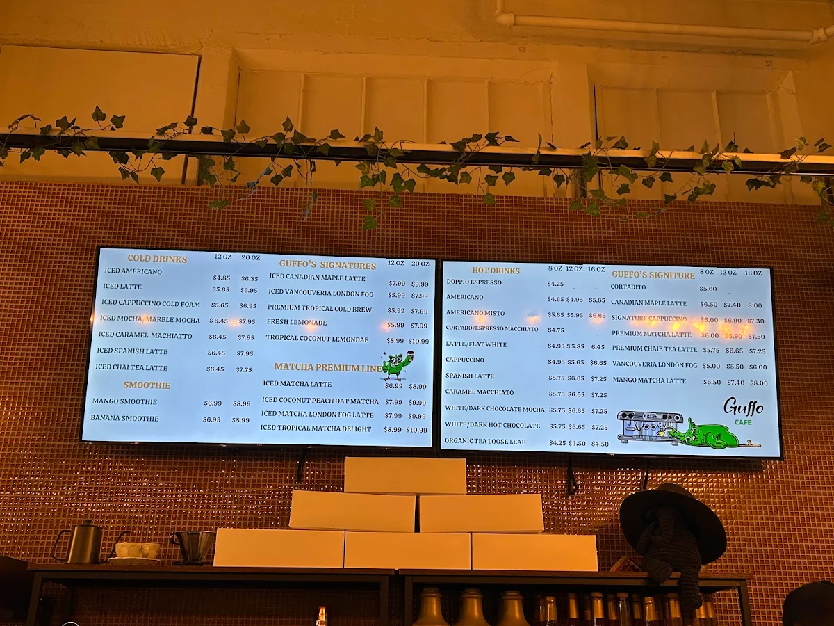 Menu, Guffo Café
