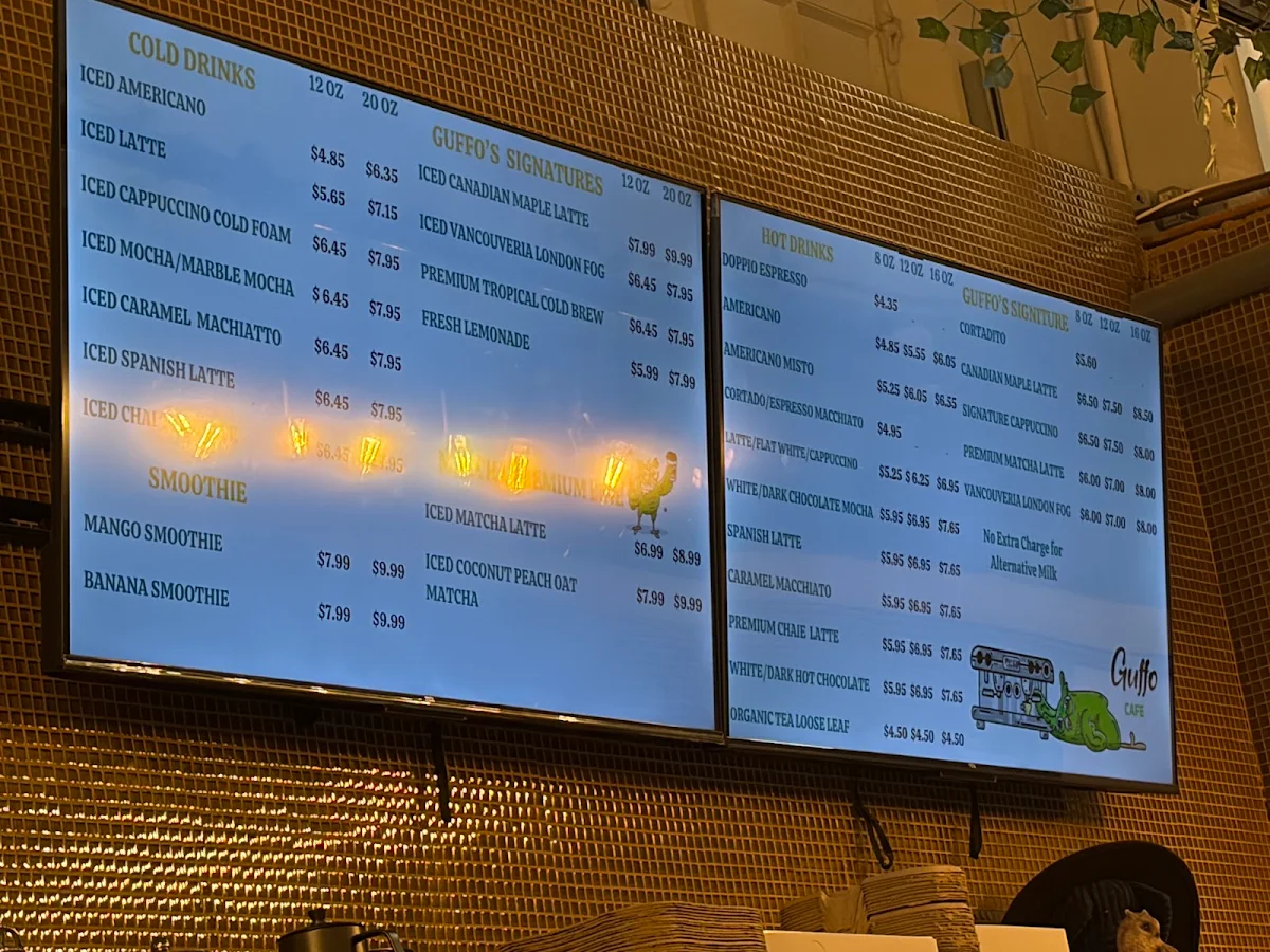 Menu, Guffo Café