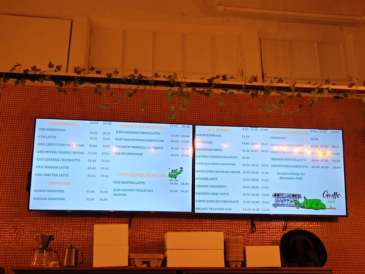 Menu, Guffo Café