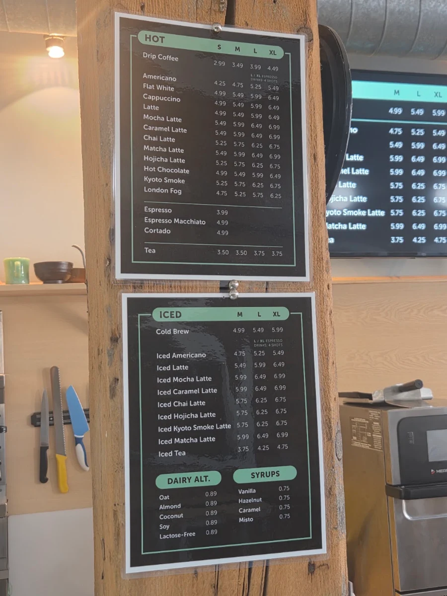 Menu, Louie Coffee Shop