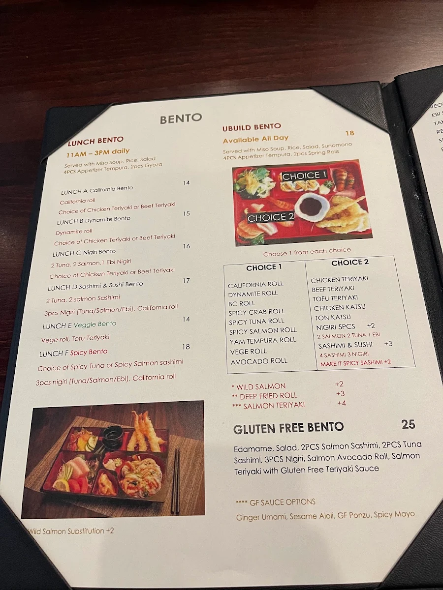 Menu, Sushi Ryu Japanese restaurant
