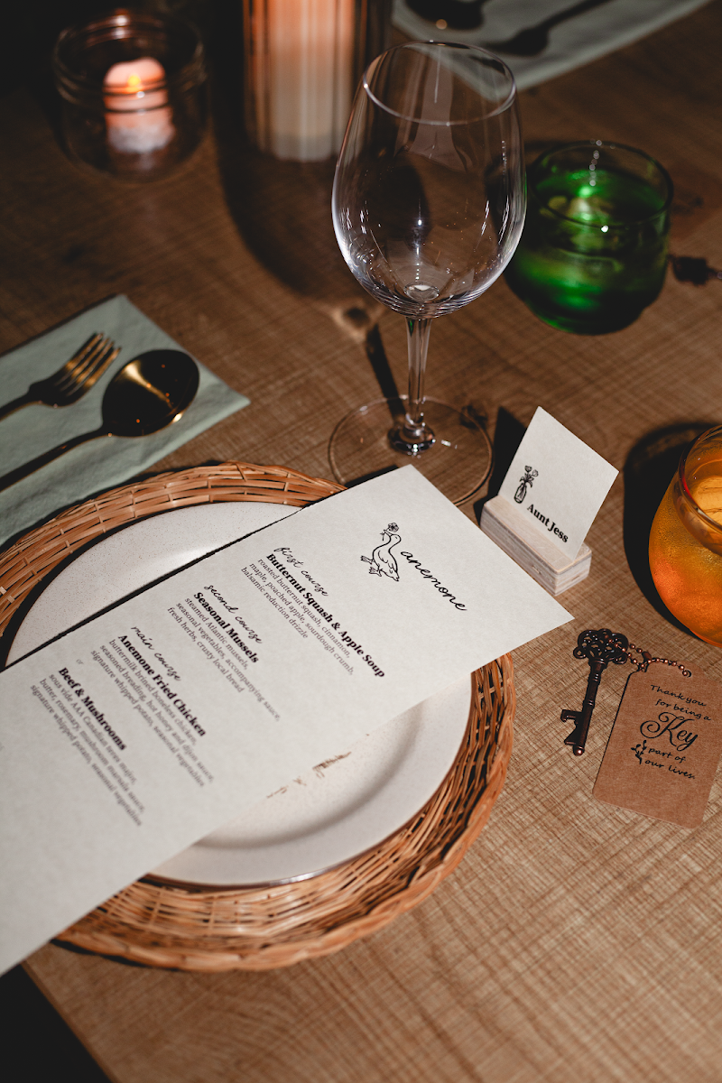 Menu, Anemone Dining