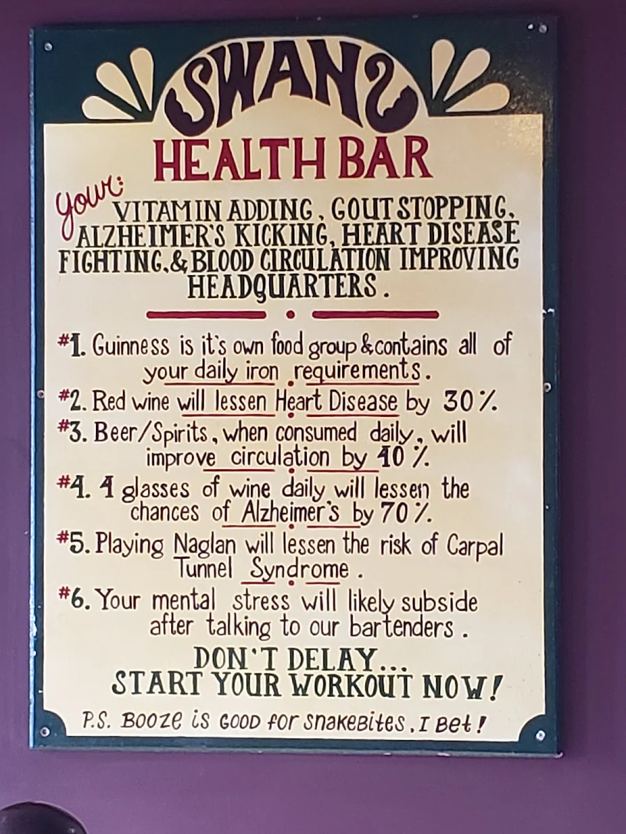 Menu, The Dirty Duck