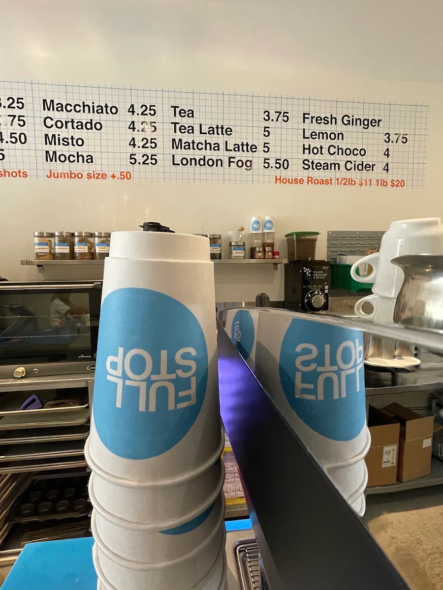Menu, Full Stop Coffee