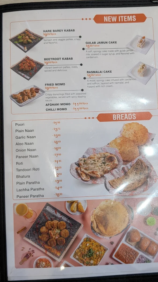 Menu, Rajdhani Sweets & Restaurant