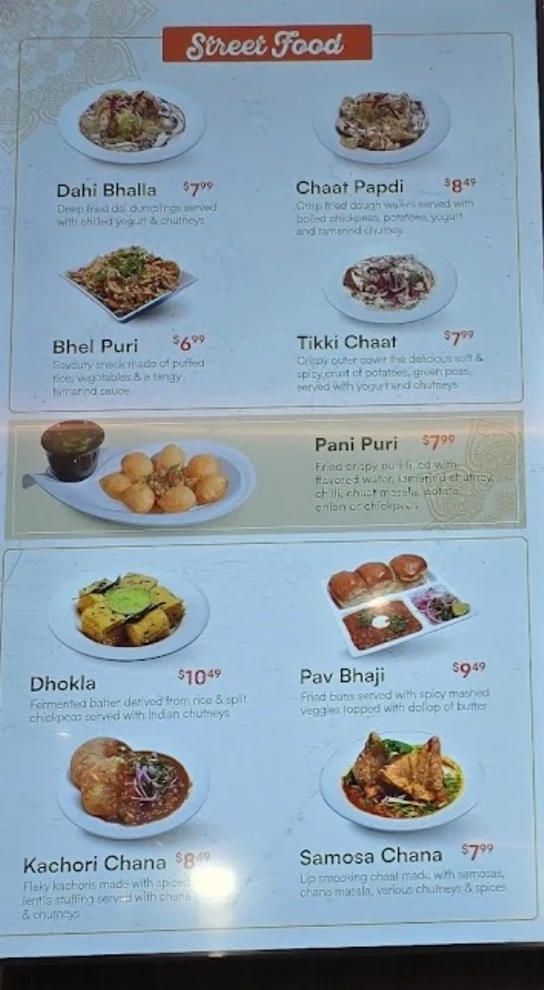 Menu, Rajdhani Sweets & Restaurant