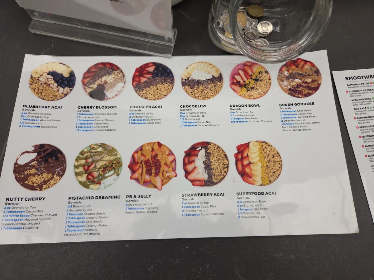 Menu, Body Energy Club