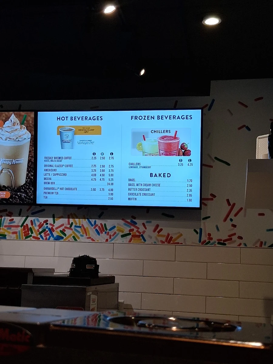 Menu, Krispy Kreme Café