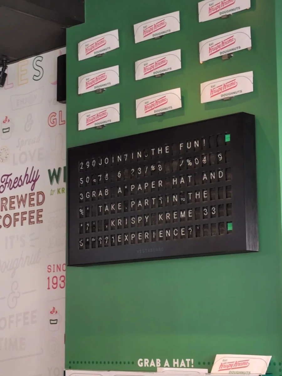 Menu, Krispy Kreme Café