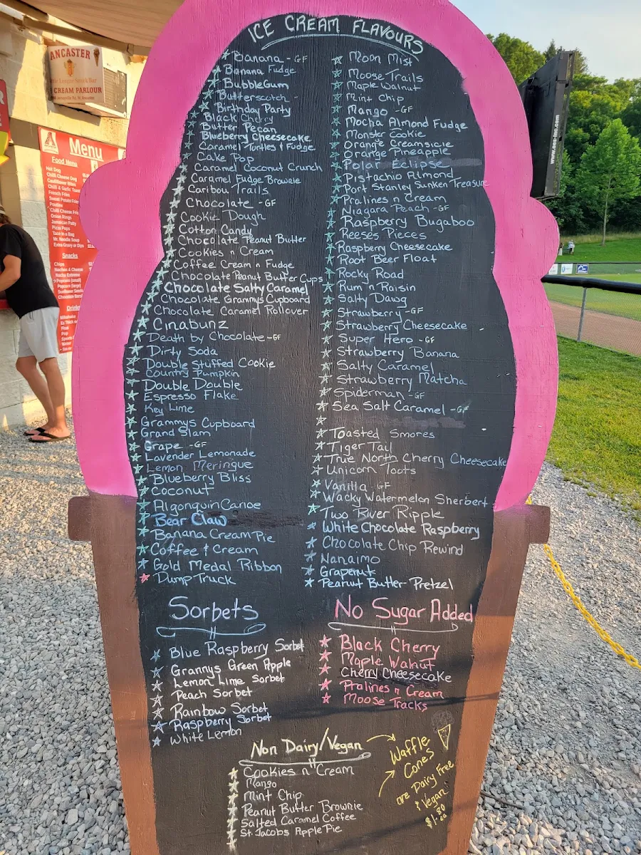 Menu, Ancaster Little League Snack Bar
