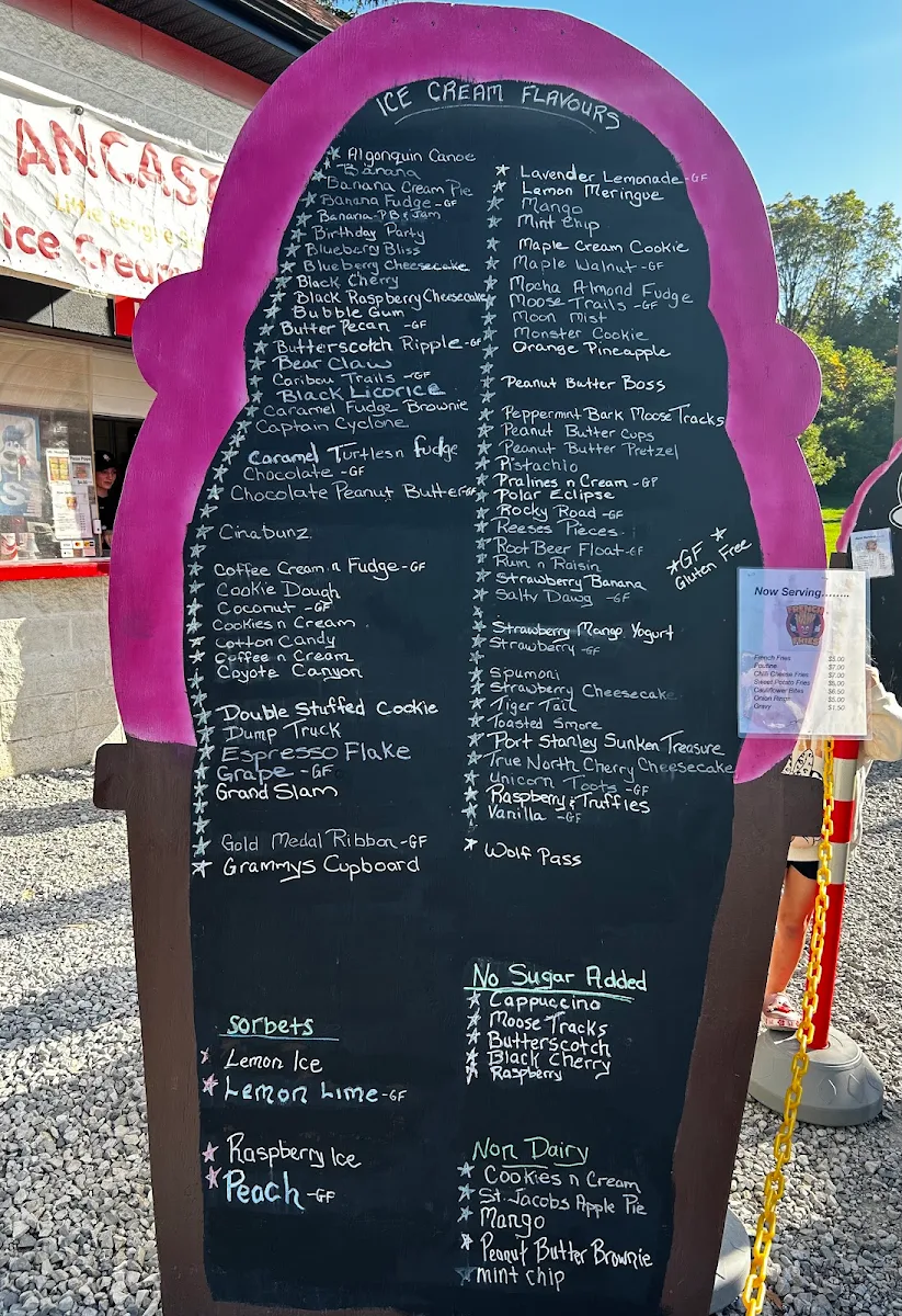 Menu, Ancaster Little League Snack Bar